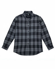 Big & Tall Men's Black autumn/winter Commuter Plaid Flannel Long Sleeve Shirt