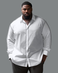 Top-line Design Lapel Long Sleeve Shirt Big Men's