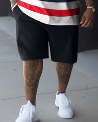 Big Guys Striped Stars Color Block Printed Two-Piece Set