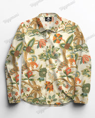 Apricot Vintage Garden Long Sleeve Shirt Men's Plus Size