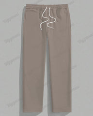 Big Guy’s Khaki Geometric Color Block Print T-shirt Trousers Set