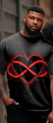 Couple's Big Size Heart-To-Heart Round Neck Short-Sleeved T-Shirt