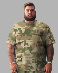 Men's Plus Size Simple Camouflage T-shirt Shorts Suit