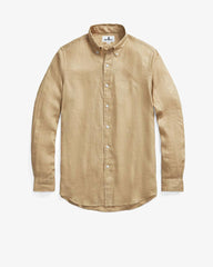 100% Cotton-khaki Men's Long Sleeve Shirt