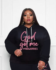 Women's God Got Me Plus Size Hoodie Suit
