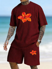 Watercolor Red Lily Print Texture Pattern Large Size Summer Set