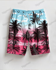 Couples Romantic Hawaiian Short Sleeve T-Shirt Shorts Suit Large