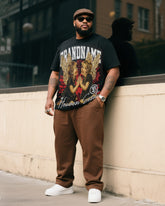 Big Boy Essential Fashion Street Trend Little Angel English Letter Print Short Sleeve T-Shirt Trousers Suit