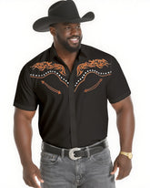Big & Tall Men's Western Textured Short Sleeve Shirt