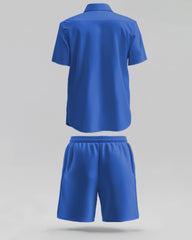 Men's Plus Size Blue Howard University Shirt Shorts Two Piece Set