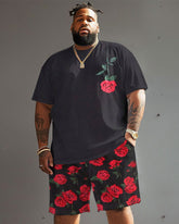 Street Vitality Rose Print Big and Tall Men's Set|Biggmans