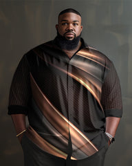 Black Gradient Plus Size Long Sleeve Walking Set