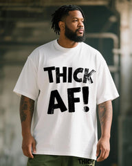 Big & Tall Men's THICK AF! Letter Print T-Shirt Trousers Suit