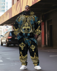 Men's Plus Size Cobra Golden Rune Hoodie Set
