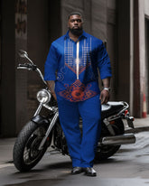 Men's Large Size Ethnic Totem Art Print Long Sleeve Walking Suit