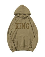 Cotton-Simple Letter King Men's Loose Oversized Hoodie