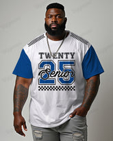 100% Cotton Sport Number 25 Print Plus Size Short Sleeve T-Shirt