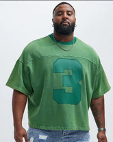 Plus Size Men's Number 3 Print T-shirt