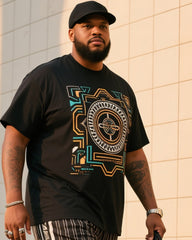 Big Boy Street Fashion Retro Printed Short Sleeve Trousers Suit