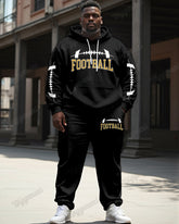 Men's Sports Casual Football Letter Print Plus Size Hoodie Suit