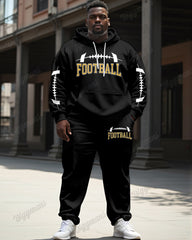 Men's Sports Casual Football Letter Print Plus Size Hoodie Suit