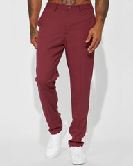 Big & Tall Men's Daily Business Solid Color Trousers