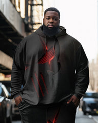 Men's Skeleton Geometric Large Size Hoodie Set of Two