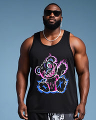Men's Plus Size Daily Casual Bick Bear Gradient Purple Vest