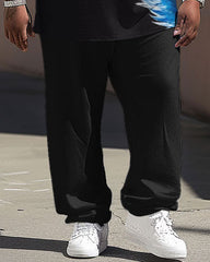 Men's Big and Tall Casual Feather Print Short Sleeve Trousers Set