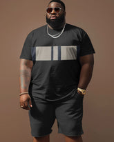 Street Simple Color Block Printing Big & Tall Men's Set