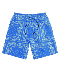 Beach Quick-Drying Cashew Flower-Print Swim Trunks