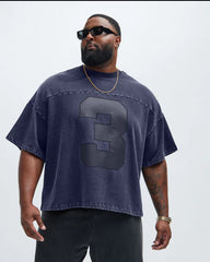 Plus Size Men's Number 3 Print T-shirt