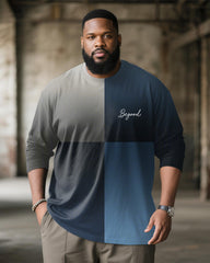 Big & Tall Men's Quad Gradient Begood Alphabet Print Long Sleeve T-Shirt