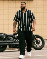 Big Boy Striped Short Sleeve Shirt Trousers Suit