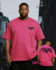 Big & Tall Men's Graffiti Paradise Alphabet Print T-Shirt Trousers Suit