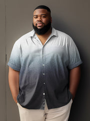 Men's Casual Style Plus Size Simple Short Sleeve Gradient Shirt