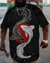 Men's Fish Personalized Print Plus Size T-Shirt