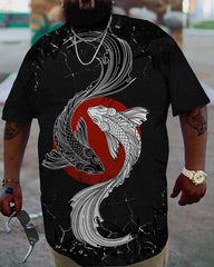 Men's Fish Personalized Print Plus Size T-Shirt