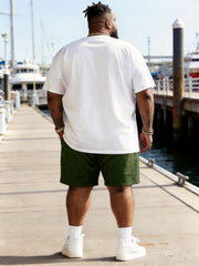 Big & Tall Men's American Vintage Von Dutch Printed Round Neck Short Sleeve T-Shirt Shorts Set