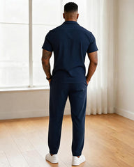Simple Solid Color Couple Casual Suit