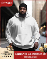 Men's Classic Casual Plus Size Solid Color Hoodie