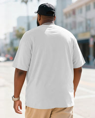 Big & Tall Men's Letter Slogan American Retro Printed Short Sleeve T-Shirt