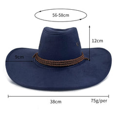 Suede Western Denim Retro Knight Felt Jazz Hat