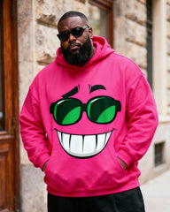 Big & Tall Men's Pink Smiley-Print Hoodie
