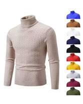 Casual Fashion Twist Knitted Sweater Turtleneck Base Shirt M-5XL