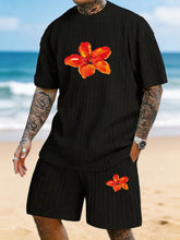 Watercolor Red Lily Print Texture Pattern Large Size Summer Set