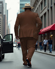 Men's Big and Tall Solid Color Blazer Trousers Suit