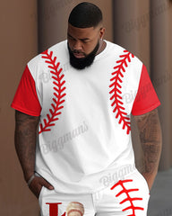 Men's Big & Tall I Love Baseball Print T-shirt and Pants Set