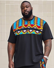 Big Boy Impression Totem Print Short Sleeve Trousers Suit