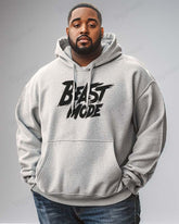 Cotton Material - Beast Mode Letter Printing Big Men's Loose Hoodie